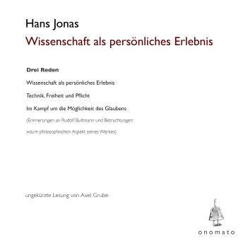 [German] - Wissenschaft als persönliches Erlebnis: Drei Reden. Volltextlesung von Axel Grube.