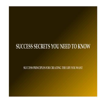 Success Secrets You Need to Know: Success Principles for Creating The Life You Want