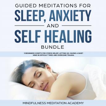 Guided Meditations for Sleep, Anxiety and Self Healing Bundle: 3 Beginners Scripts for Stress Relief, letting go, having a quiet Mind in difficult Times and overcome Trauma, Mindfulness Meditation Academy