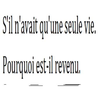 [French] - S'il n'avait qu'une seule vie.: Pourquoi est-il revenu