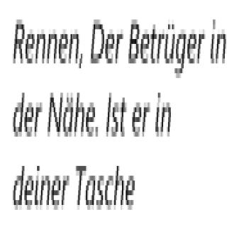 [German] - Rennen, Der Betrüger in der Nähe. Ist er in deiner Tasche
