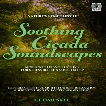 Nature’s Symphony Of Soothing Cicada Soundscapes Mixed With Piano Rhythms For Stress Relief & Sound Sleep: Experience Restful Nights For Deep Relaxation & Serenity Using Enhanced BGM 8D Audio