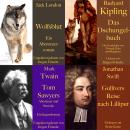[German] - Die Abenteuer Box: 4 Hörbuch-Klassiker: Wolfsblut, Das Dschungelbuch, Tom Sawyer, Gullivers Reisen Audiobook