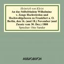 An das Stiftsfräulein Wilhelmine von Zenge Hochwürden und Hochwohlgeb. zu Frankfurt an der Oder. Ber Audiobook